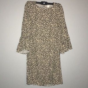 H&M Leopard print ruffle sleeve dress.